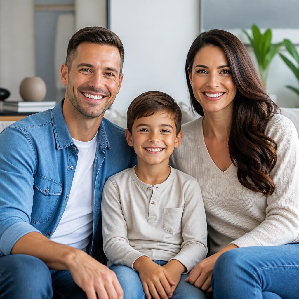 Família feliz com plano de saúde